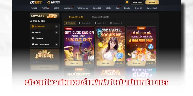 Các chương trình khuyến mãi và ưu đãi thành viên Debet